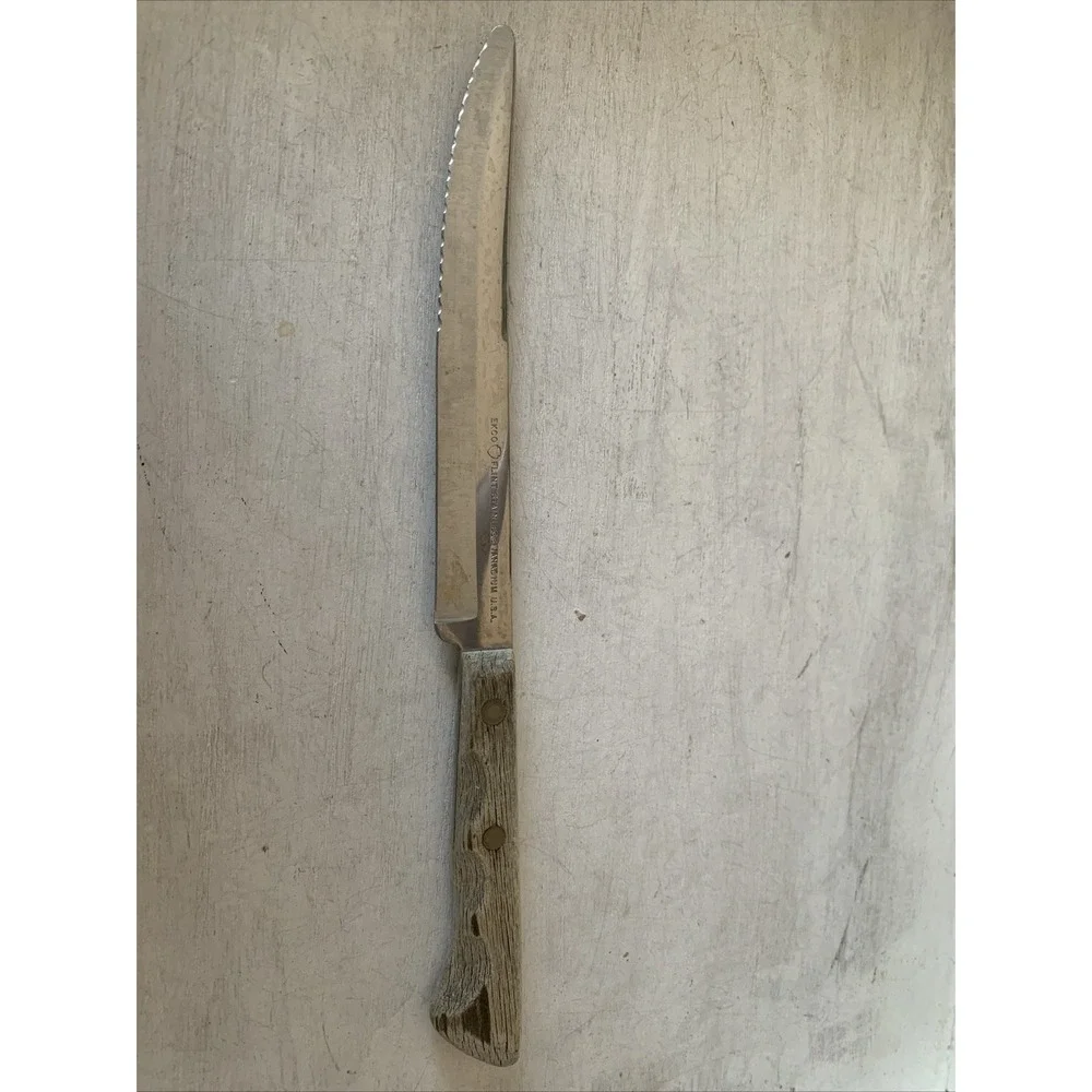 Ecko Vintage Knife Wood Handle Stainless Steel Blade Made In U.S.A‎